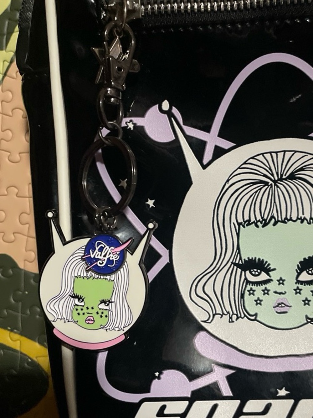 Valfre Alien Girl Enamel KEYCHAIN ONLY - Rare Find